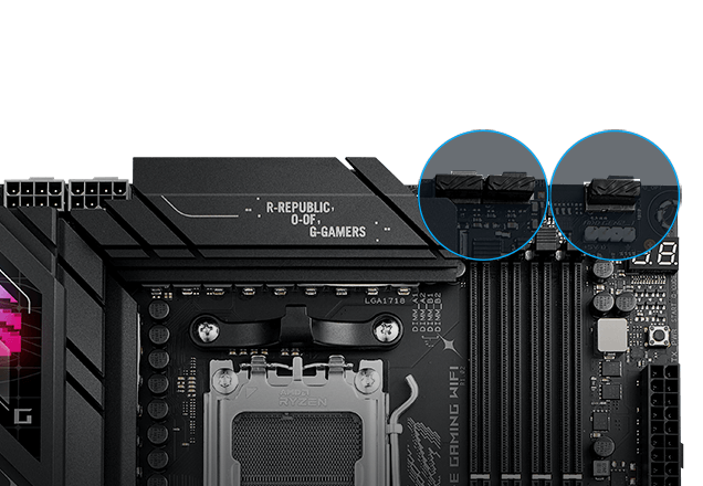 Emplacement des connecteurs de ventilateur de la Strix B850-E