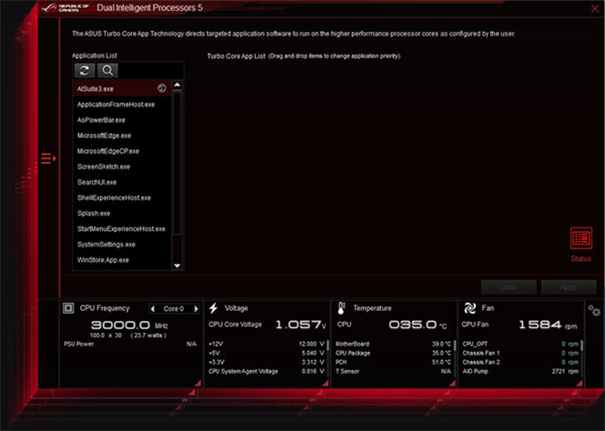 The user interface of Turbo Core App