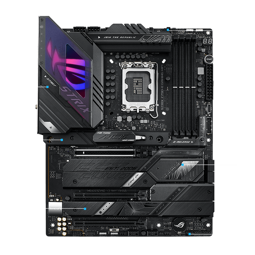 Špecifikácie chladenia základnej dosky ROG Strix Z790-E