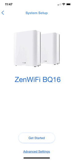 A GIF showcases the ASUS Router App’s user interface of the easy three-step setup process.