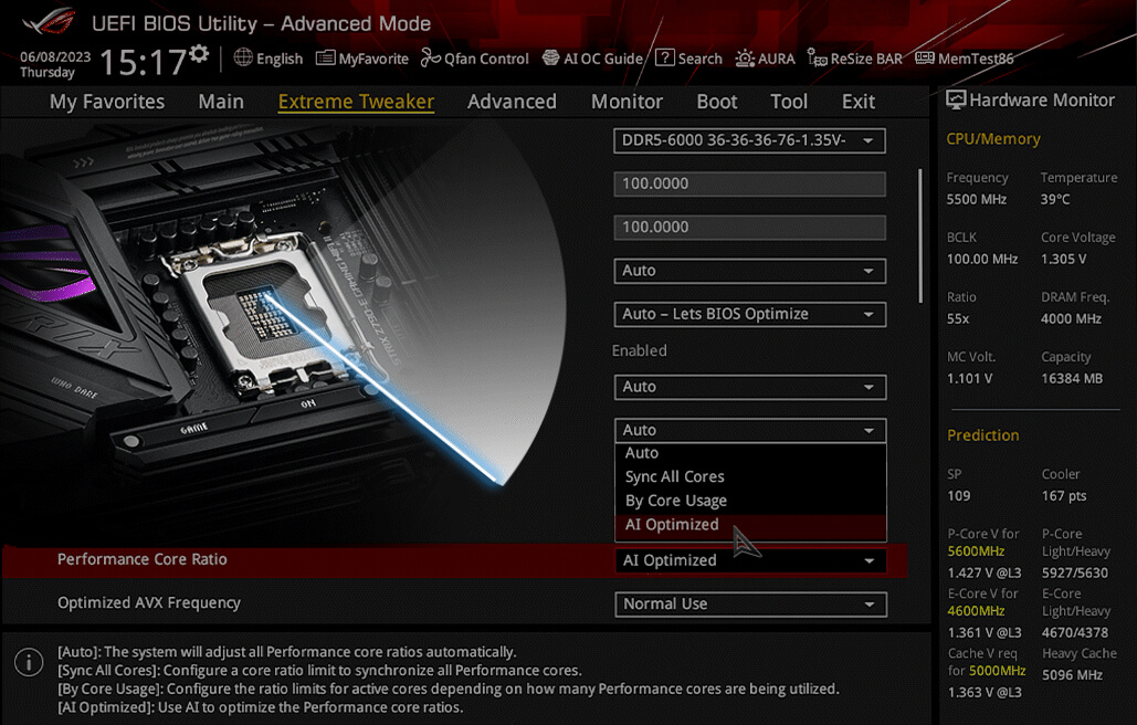 AI Overclocking lets you automatically optimize performance.