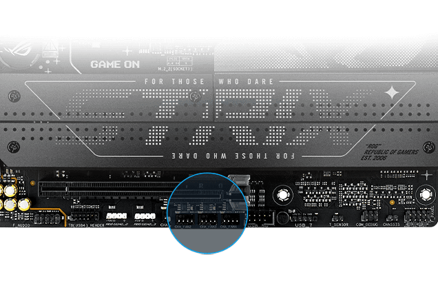 Vị trí đầu cắm quạt thùng máy của Strix B860-F